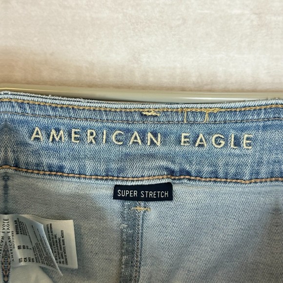 American Eagle Button Up Super Stretch Jean Mini Skirt, Size 00 - Picture 5 of 7